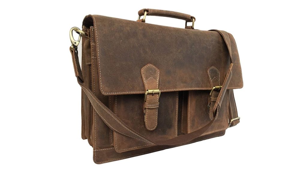 Leather Laptop Messenger Bag Vintage Briefcase Satchel for Men