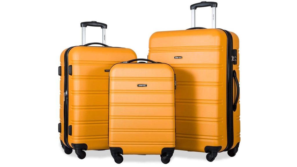 Merax Travelhouse Luggage 3 Piece Expandable Spinner Set Orange