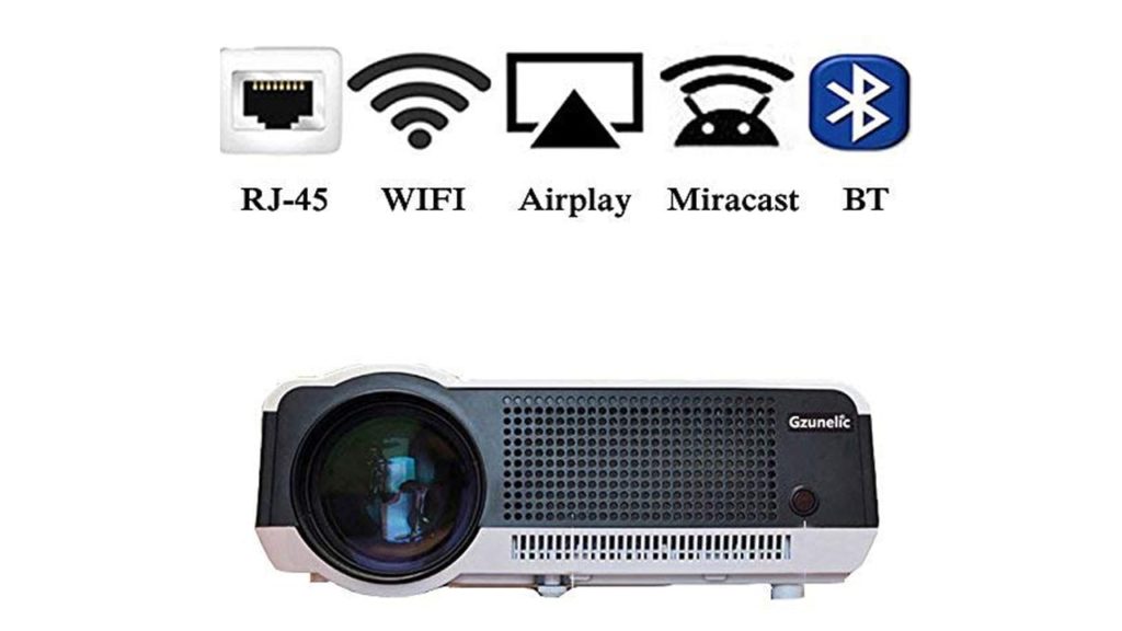 Gzunelic 4500 lumens Android Wifi 1080p Video Projector