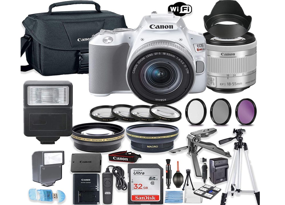 Canon EOS Rebel SL3 (White) DSLR Camera Bundle with Canon EF-S 18-55mm STM Lens