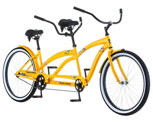 Kulana Lua Tandem Adult Beach Cruiser Bike, 26-Inch Wheels, Single to 7-Speeds,