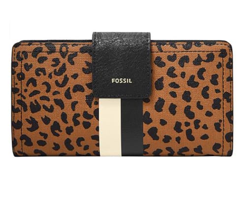 Fossil Womens Logan Leather RFID-Blocking Tab Clutch Wallet