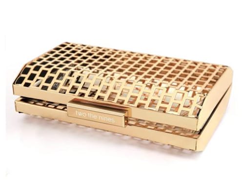 two the nines Womens Gold Clutch Evening Bag