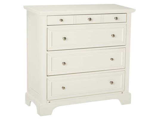 Home Styles Naples White Finish Four Drawer Chest including Top Drawer Felt Lined for Jewelry