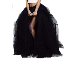 WDPL Wedding Planning Womens Long Maxi Tulle Special Occasion Bustle Night Out Skirt