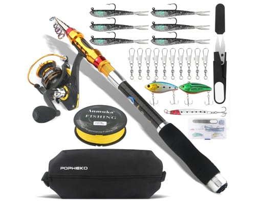 mouhike Telescopic Fishing Rod and Reel Combo