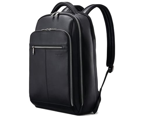 Samsonite Classic Leather Backpack, Black,