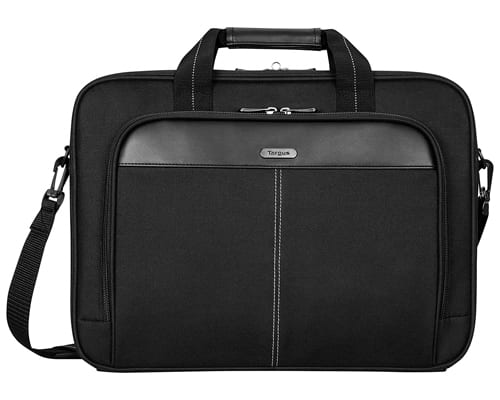 Targus Laptop Bag Black 15.6 Classic Slim Briefcase Messenger Bag,